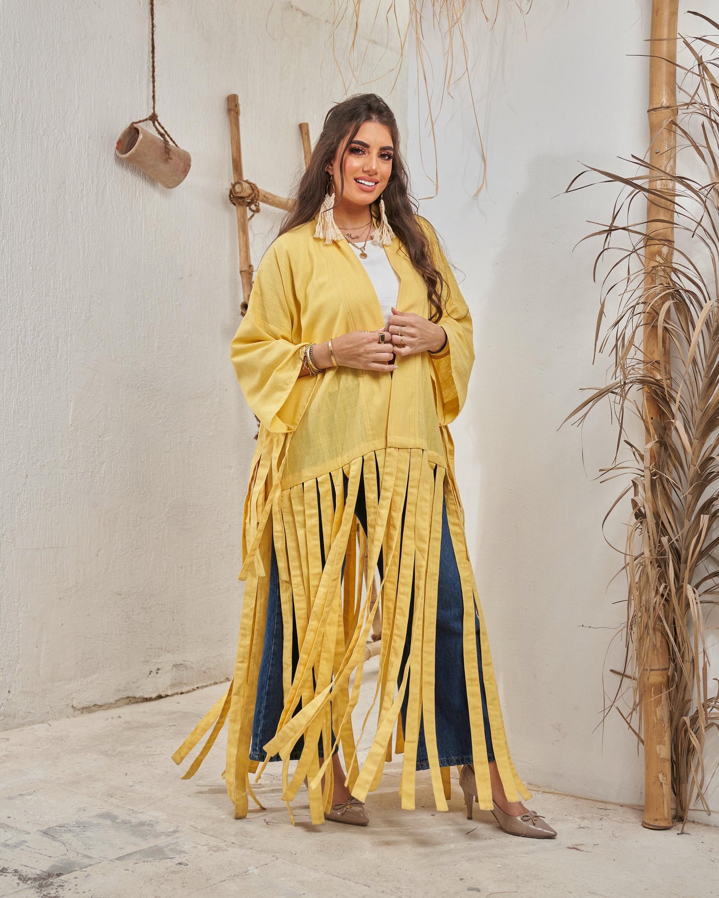 Fringe kimono