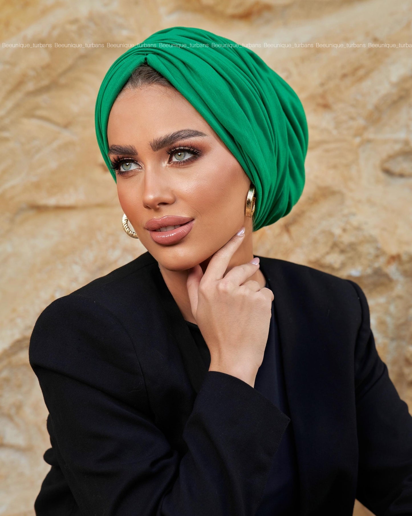 Draped cotton turban