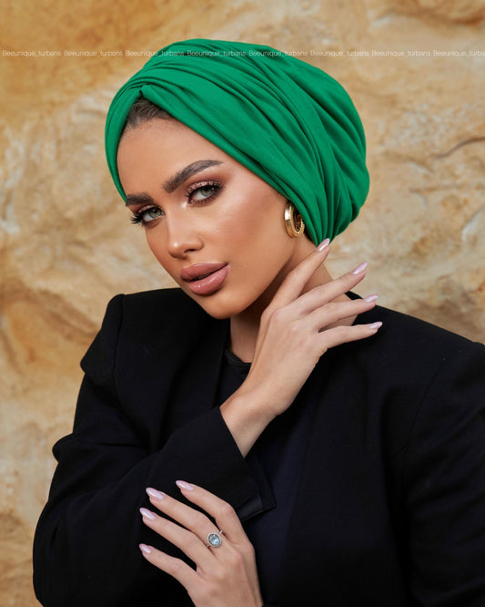 Draped cotton turban