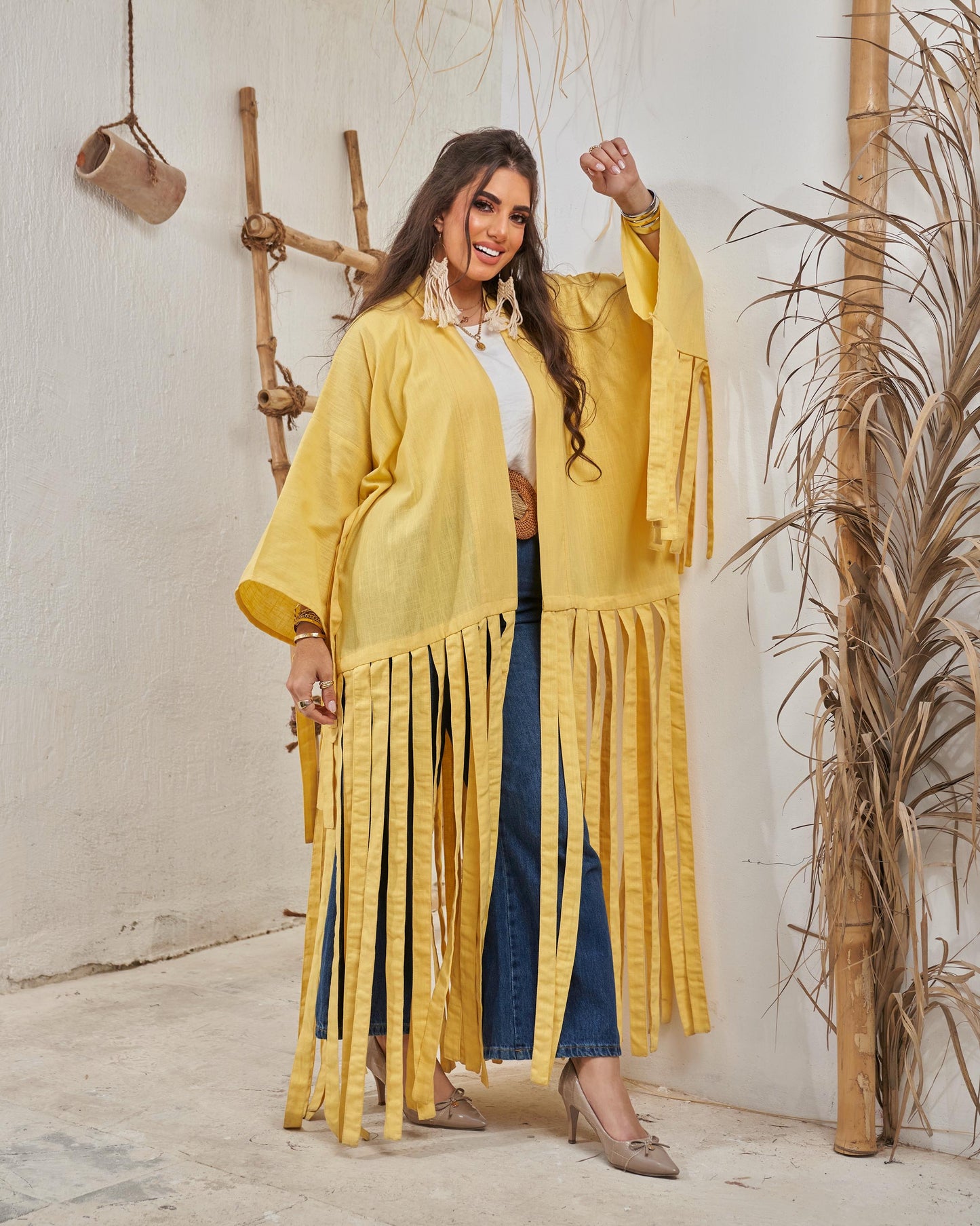 Fringe kimono