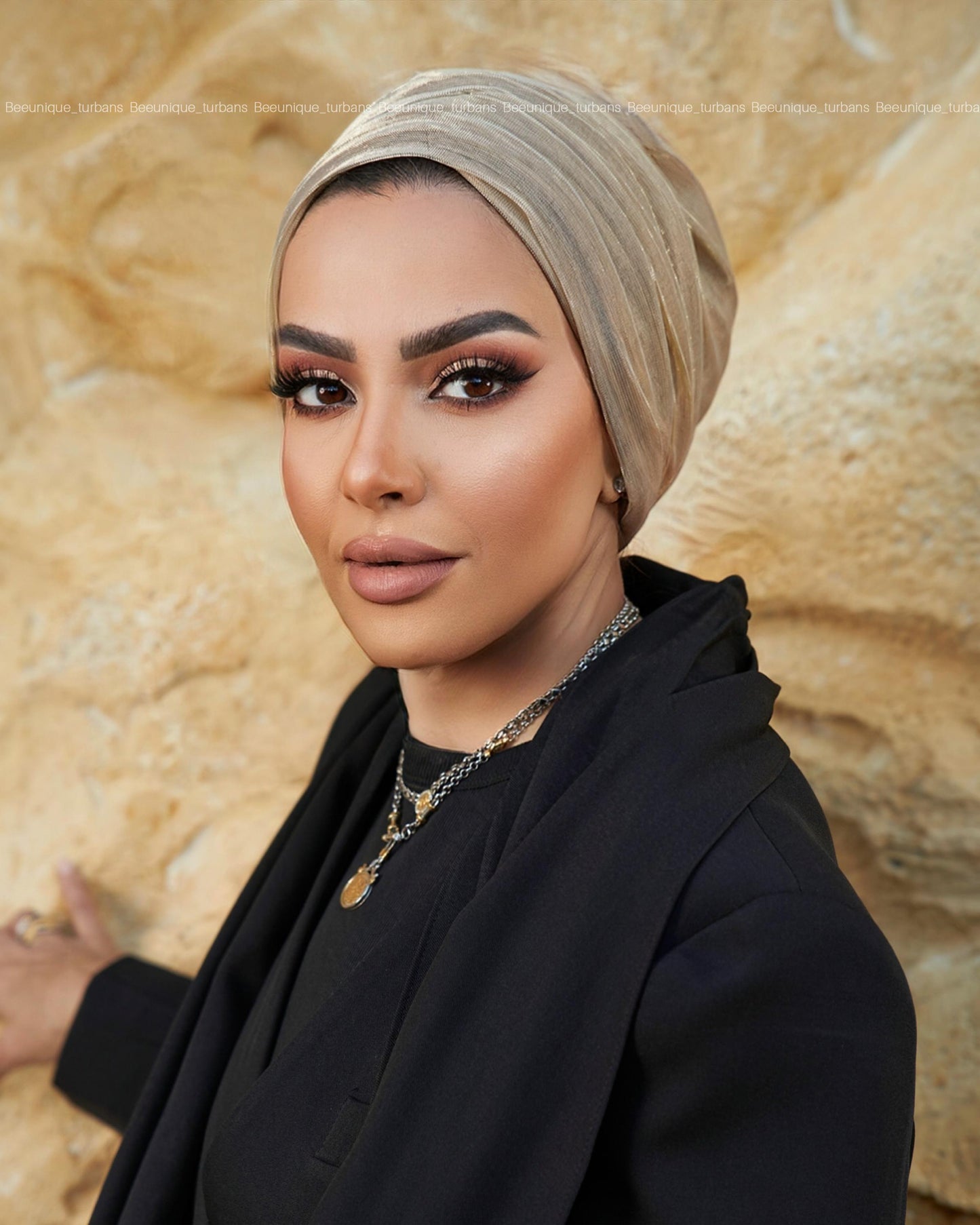Draped tulle turban