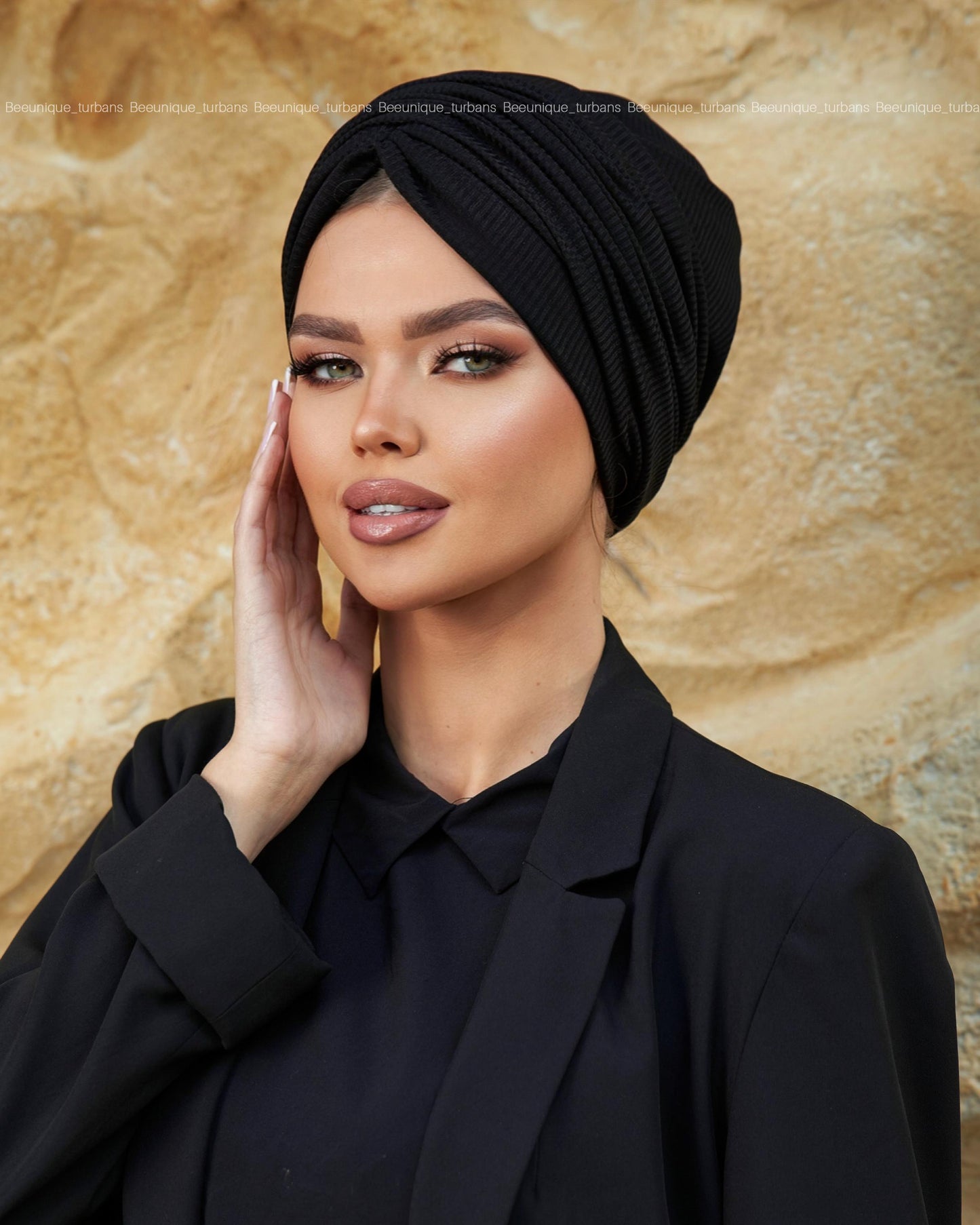Draped  striped turban