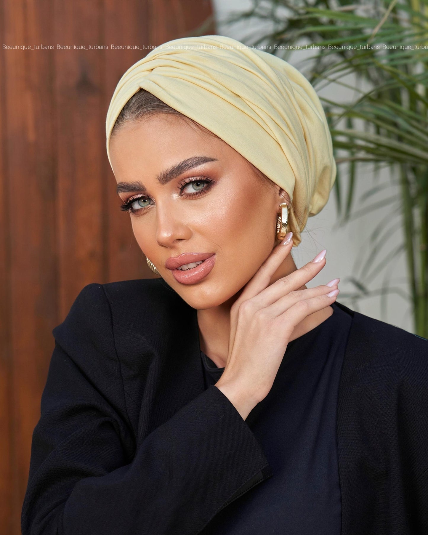 Draped cotton turban