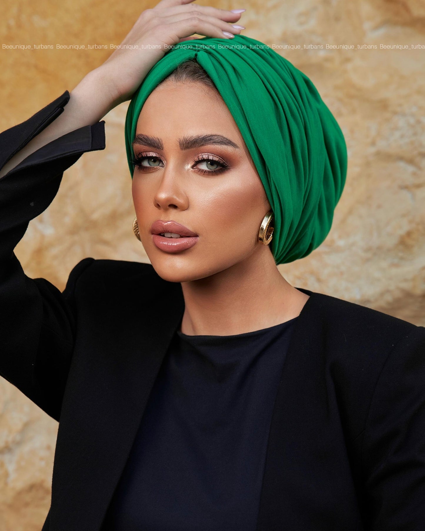 Draped cotton turban