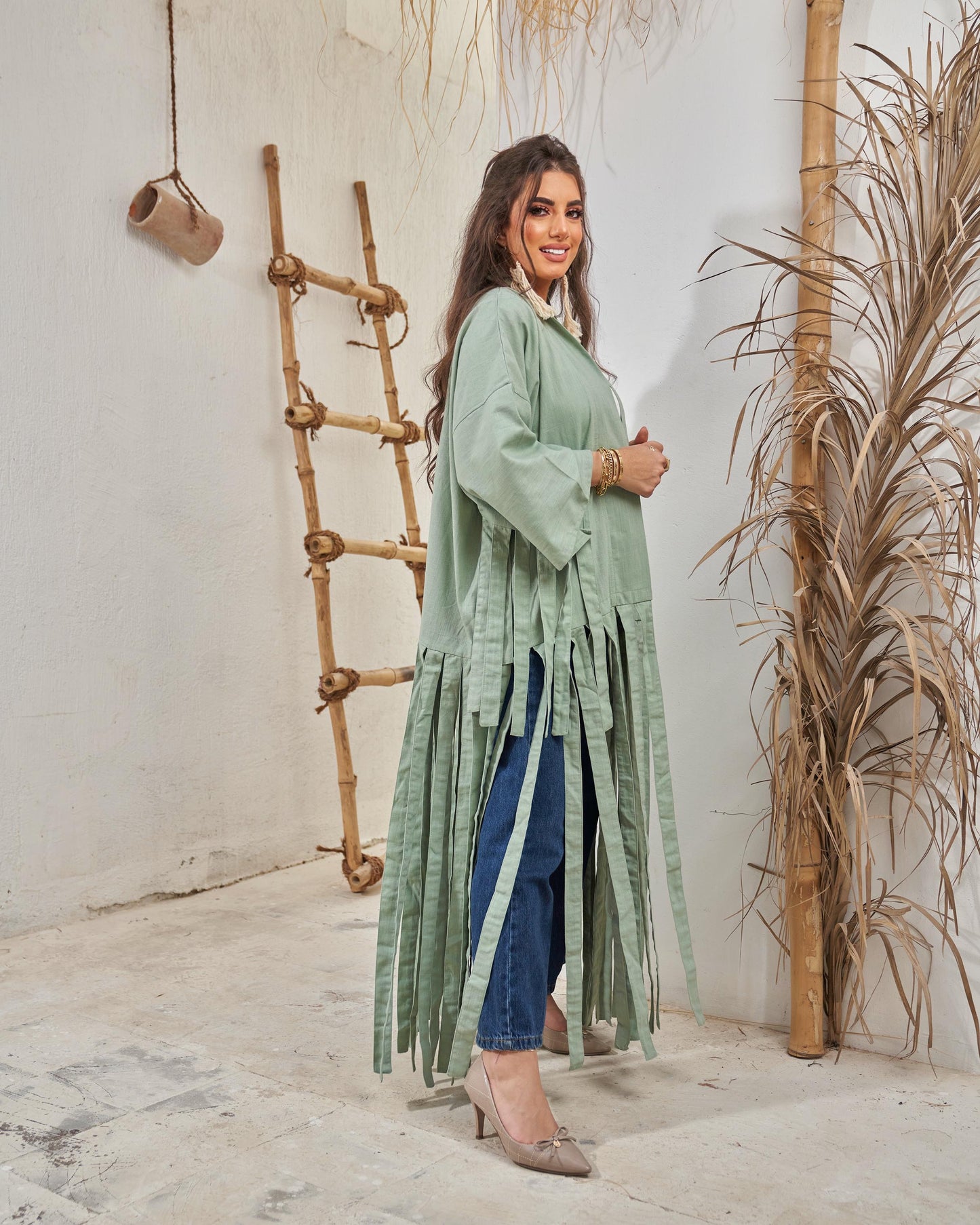 Fringe kimono