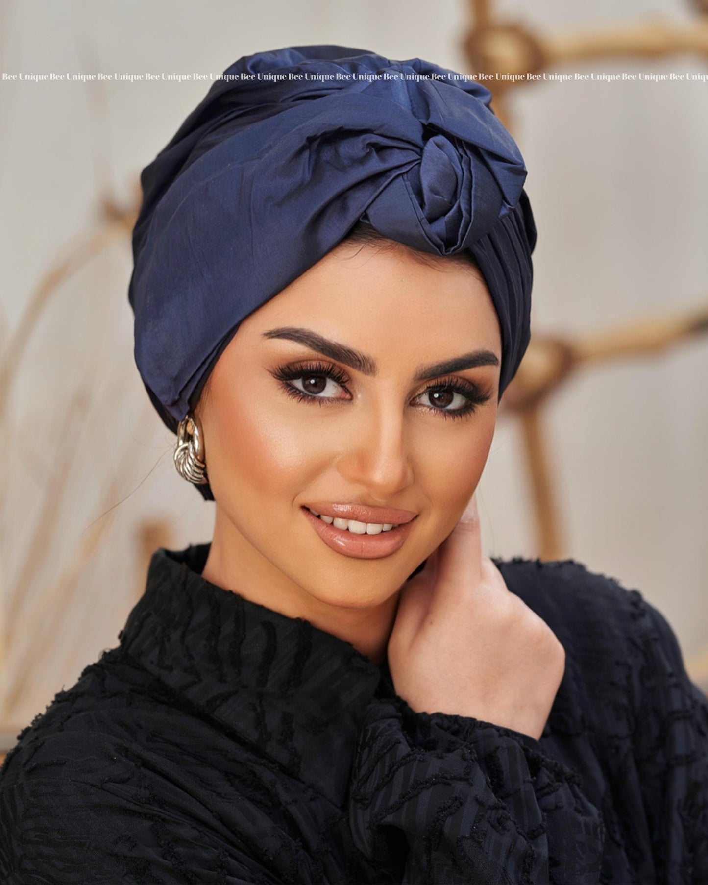 Double bow taffeta turban