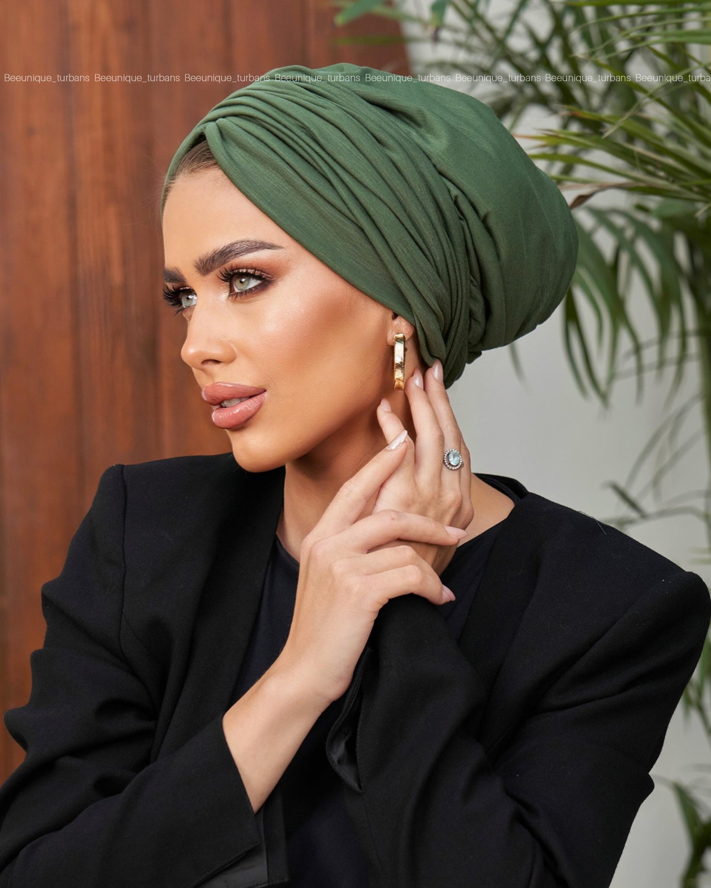 Draped cotton turban