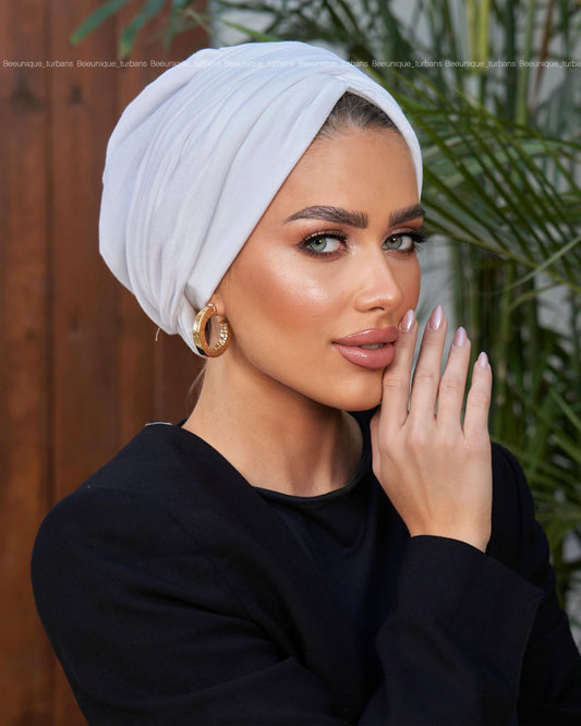 Draped cotton turban