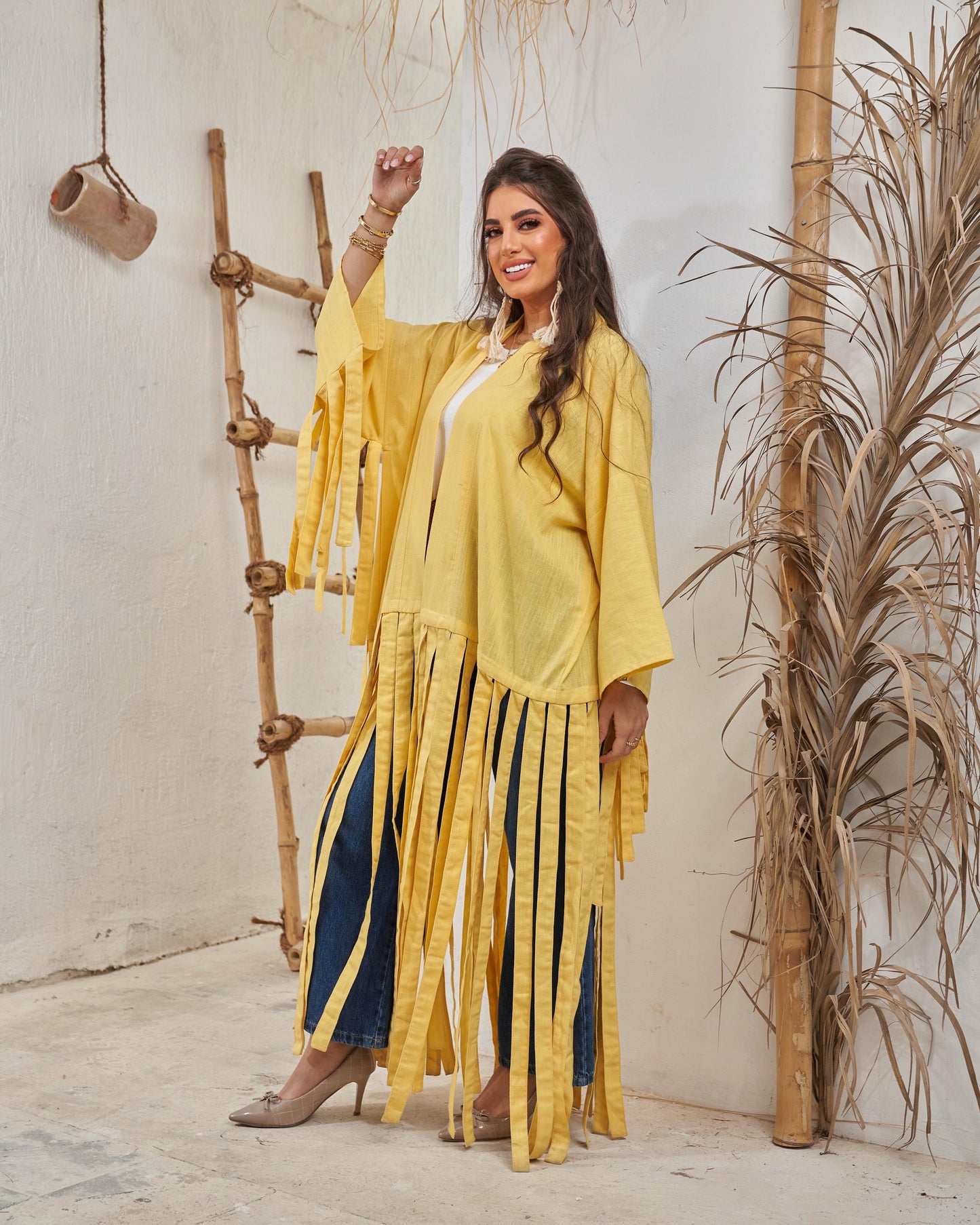 Fringe kimono