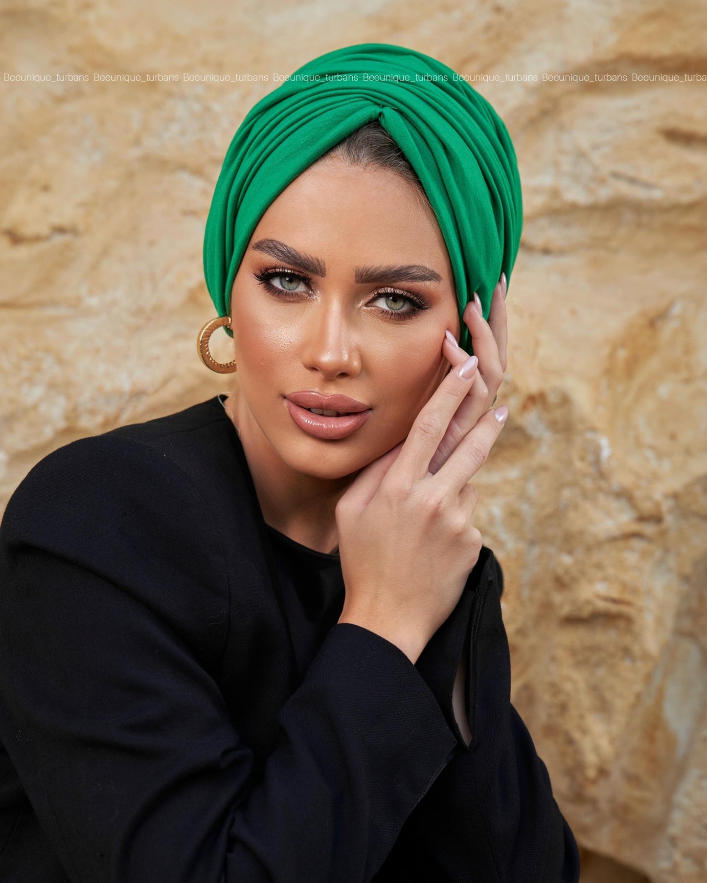 Draped cotton turban