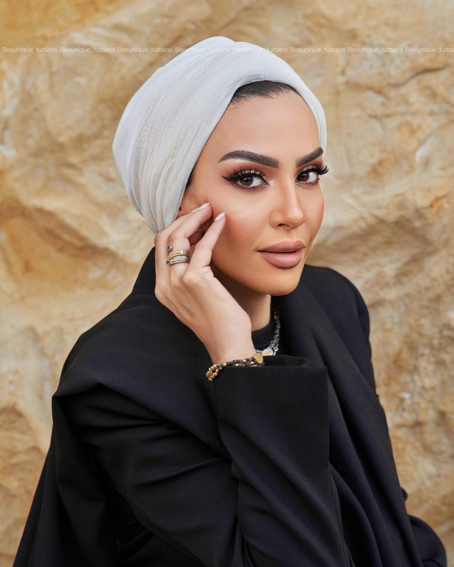 Draped tulle turban