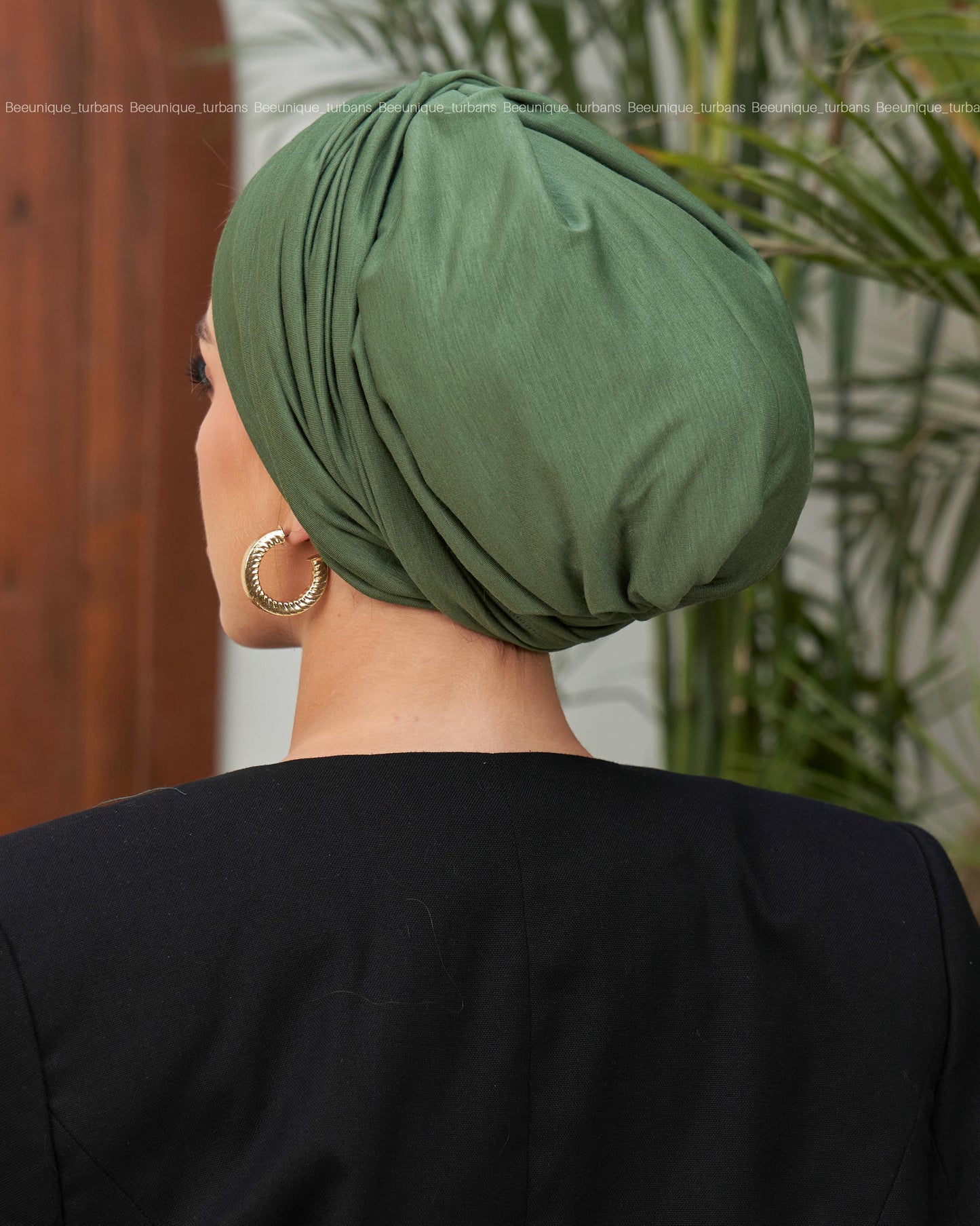 Draped cotton turban