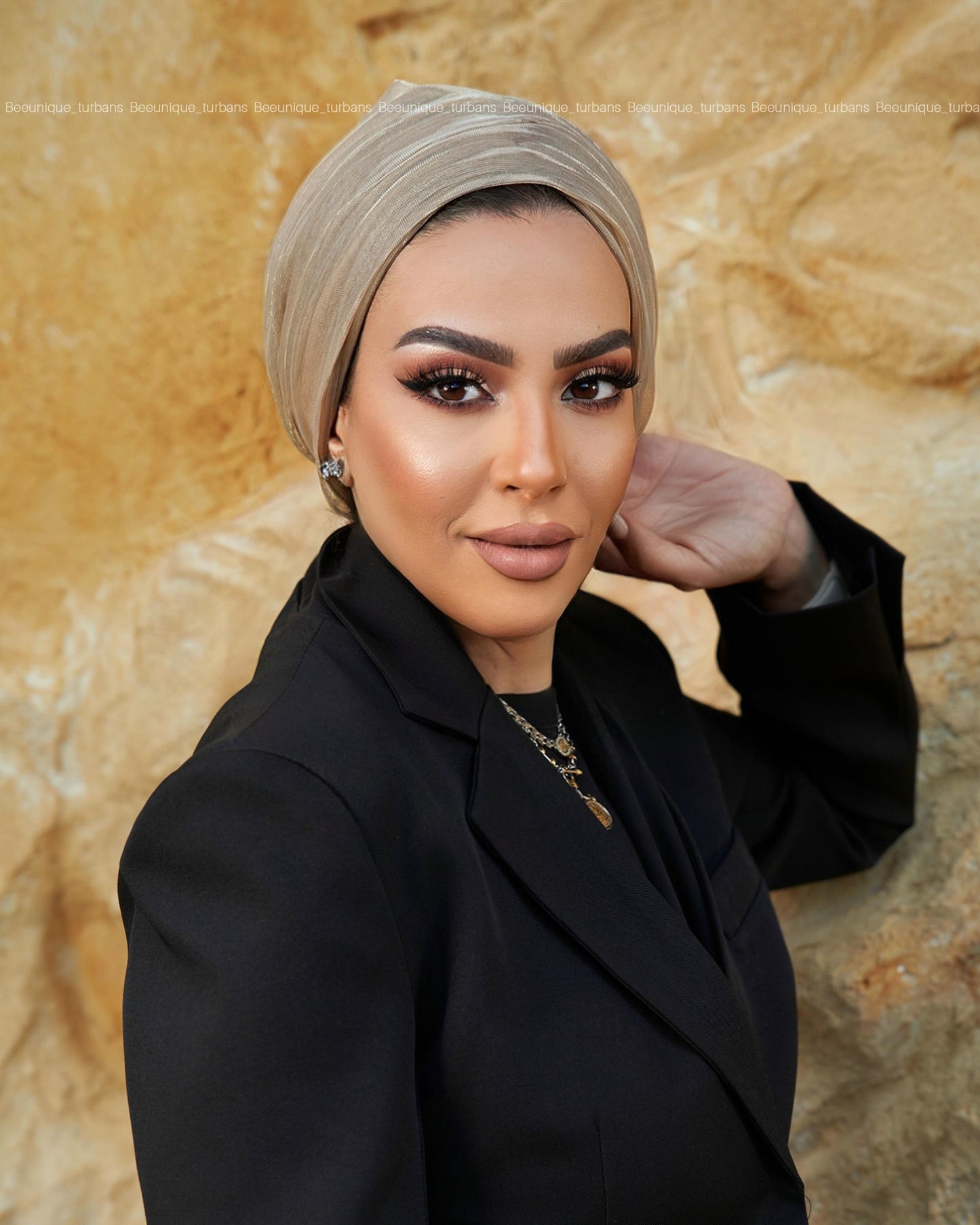 Draped tulle turban