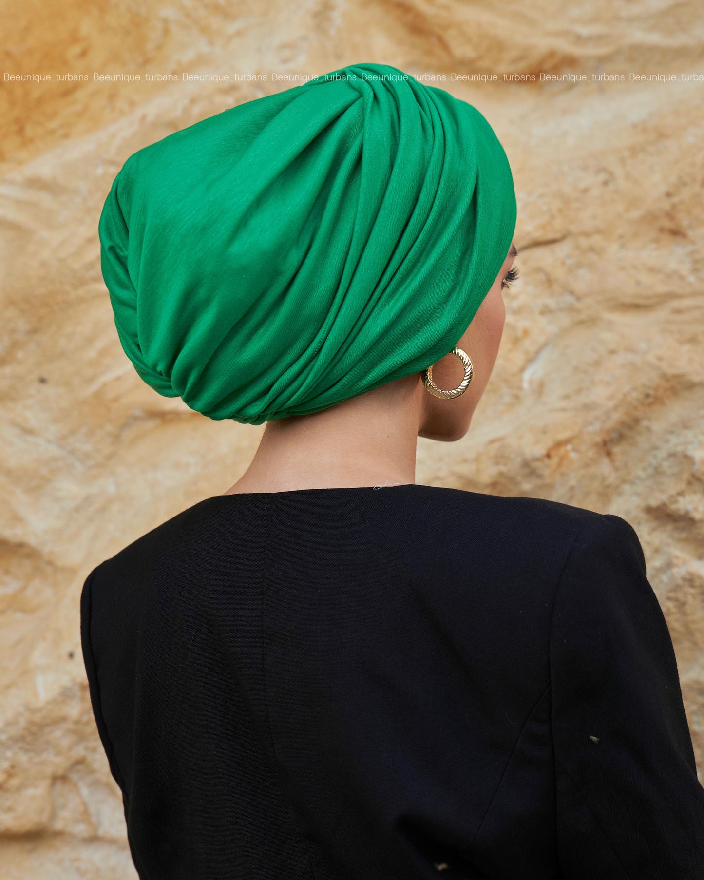 Draped cotton turban