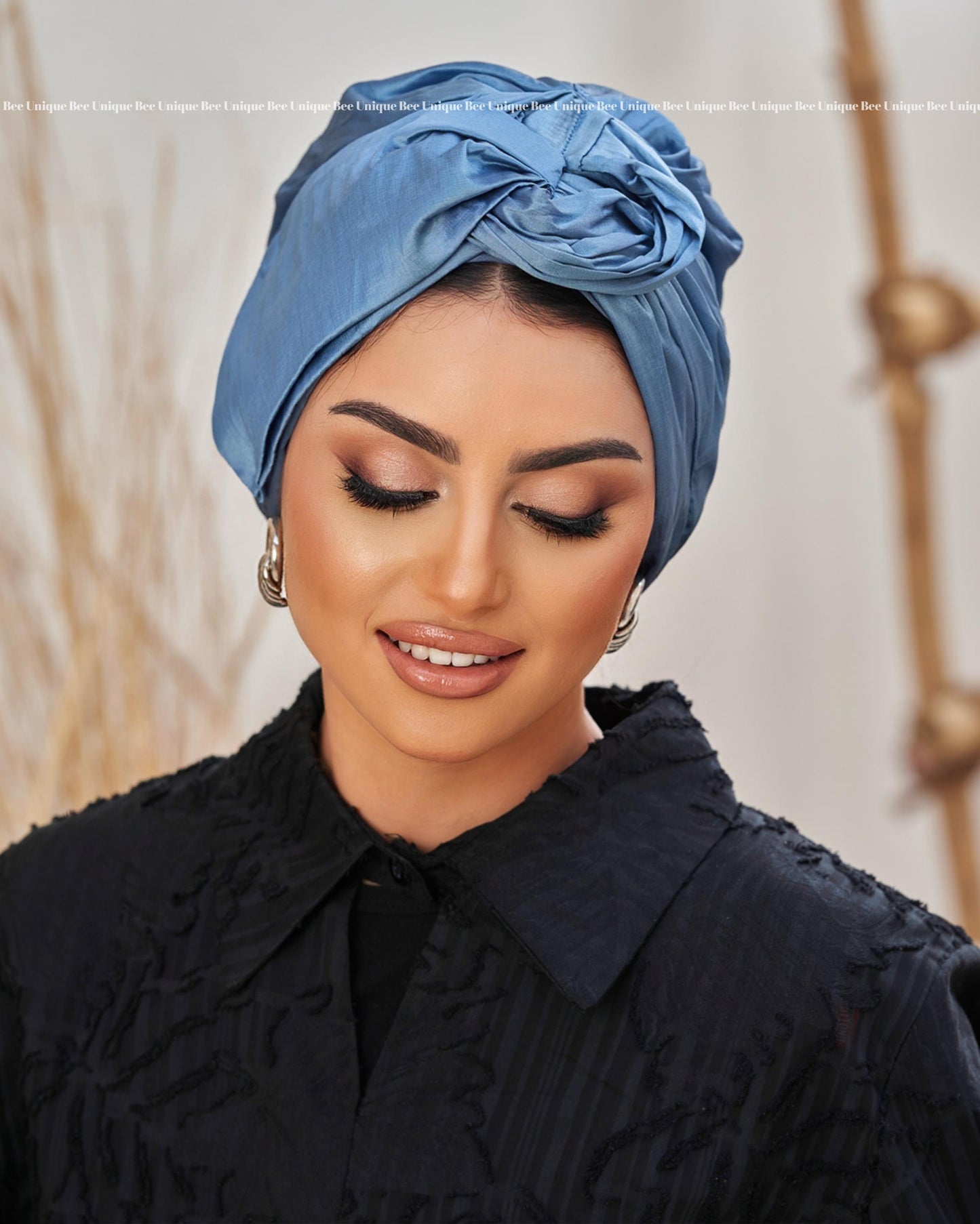Double bow taffeta turban
