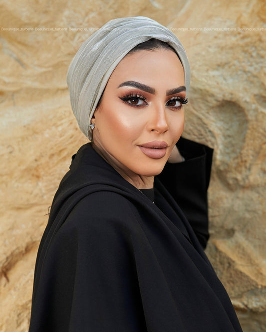 Draped tulle turban