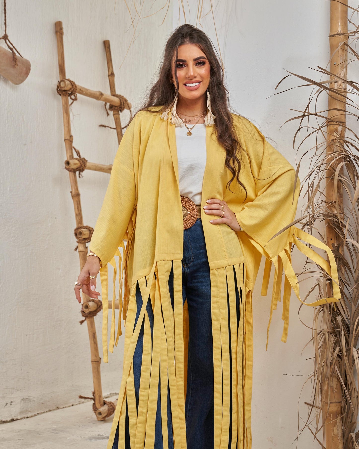 Fringe kimono