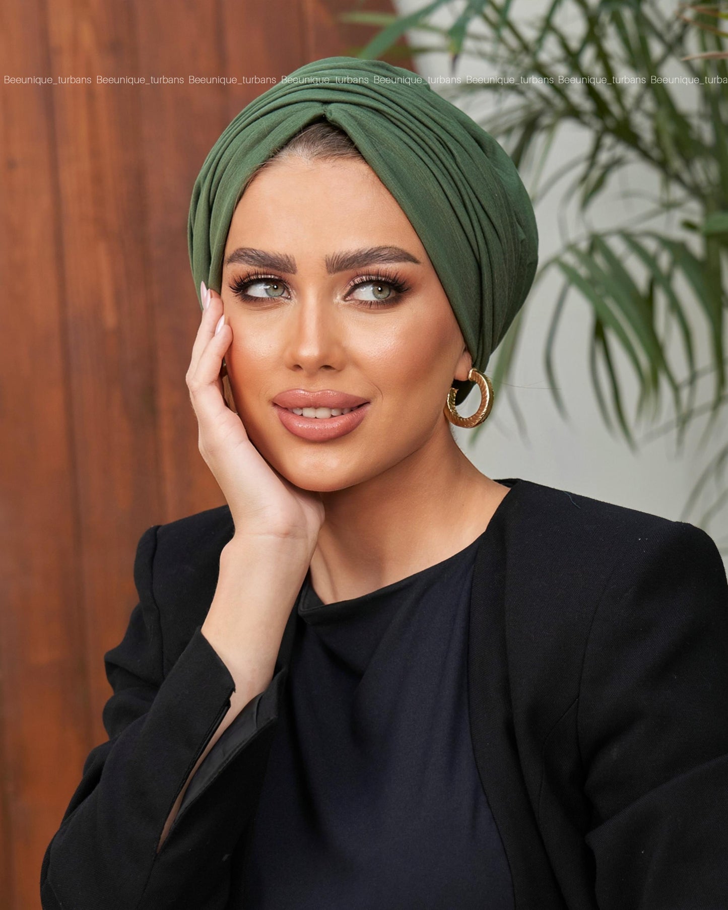 Draped cotton turban