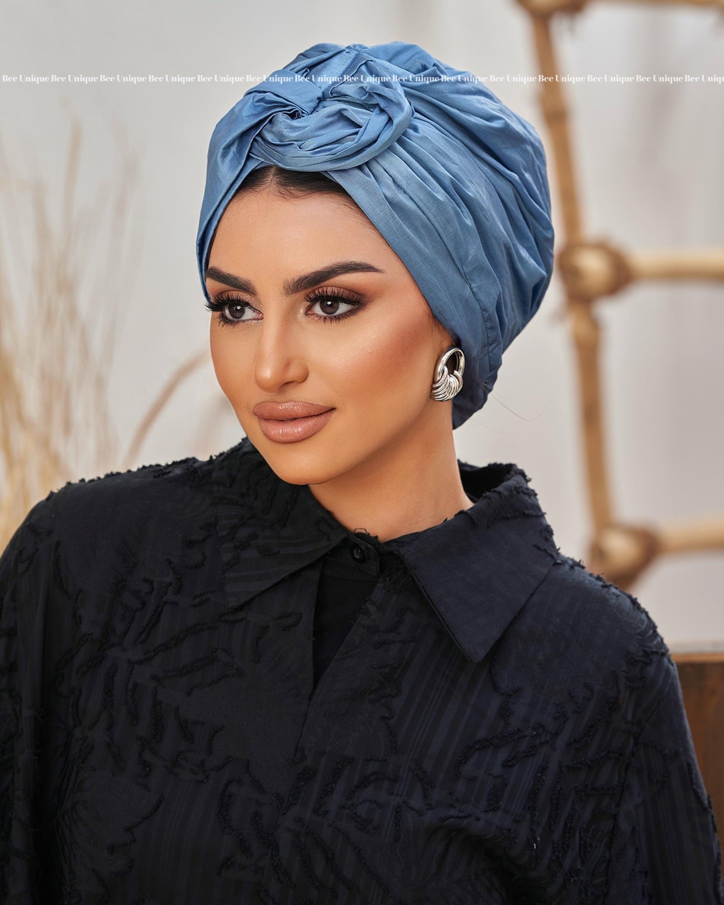 Double bow taffeta turban