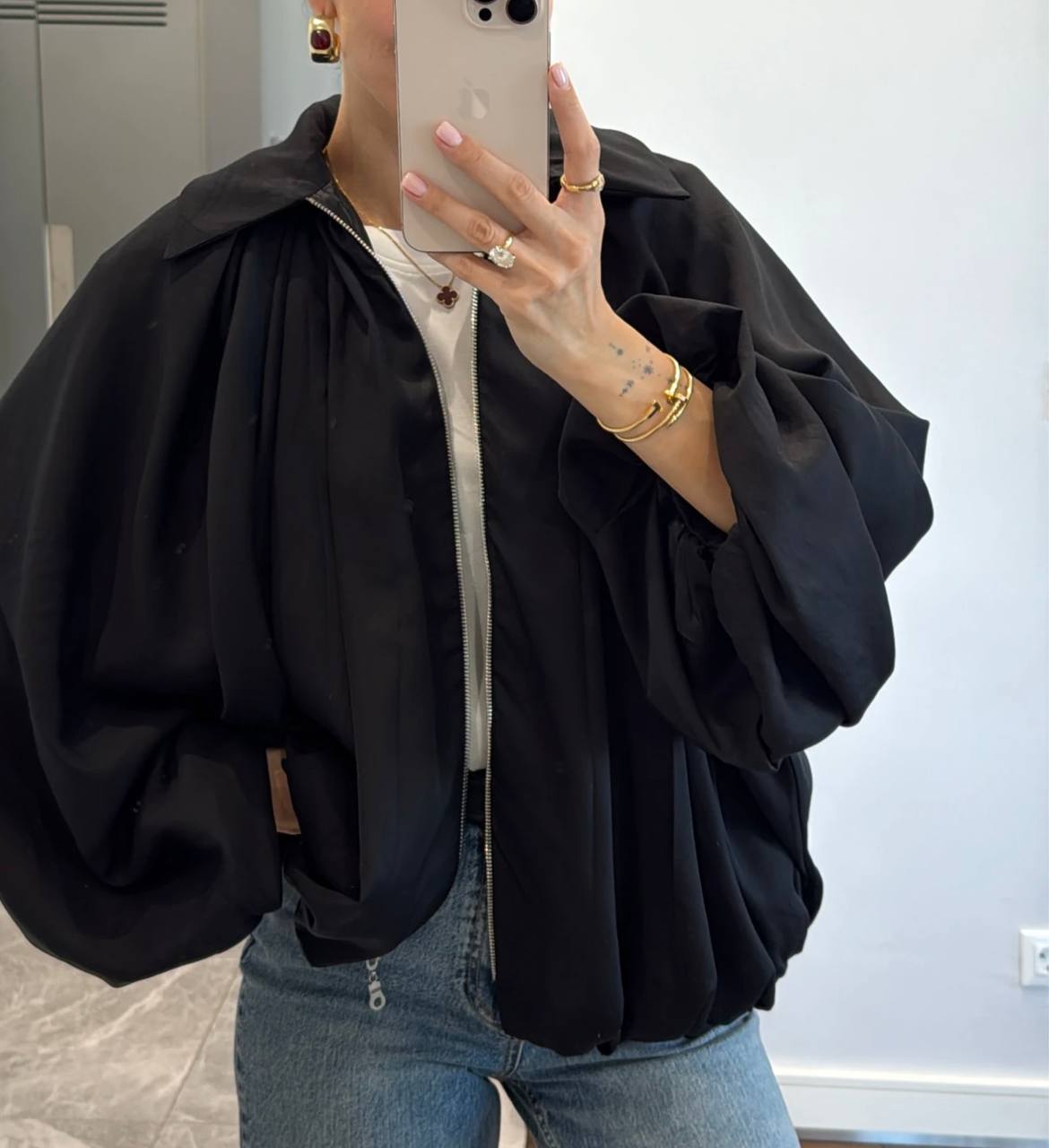 Satin casual jacket