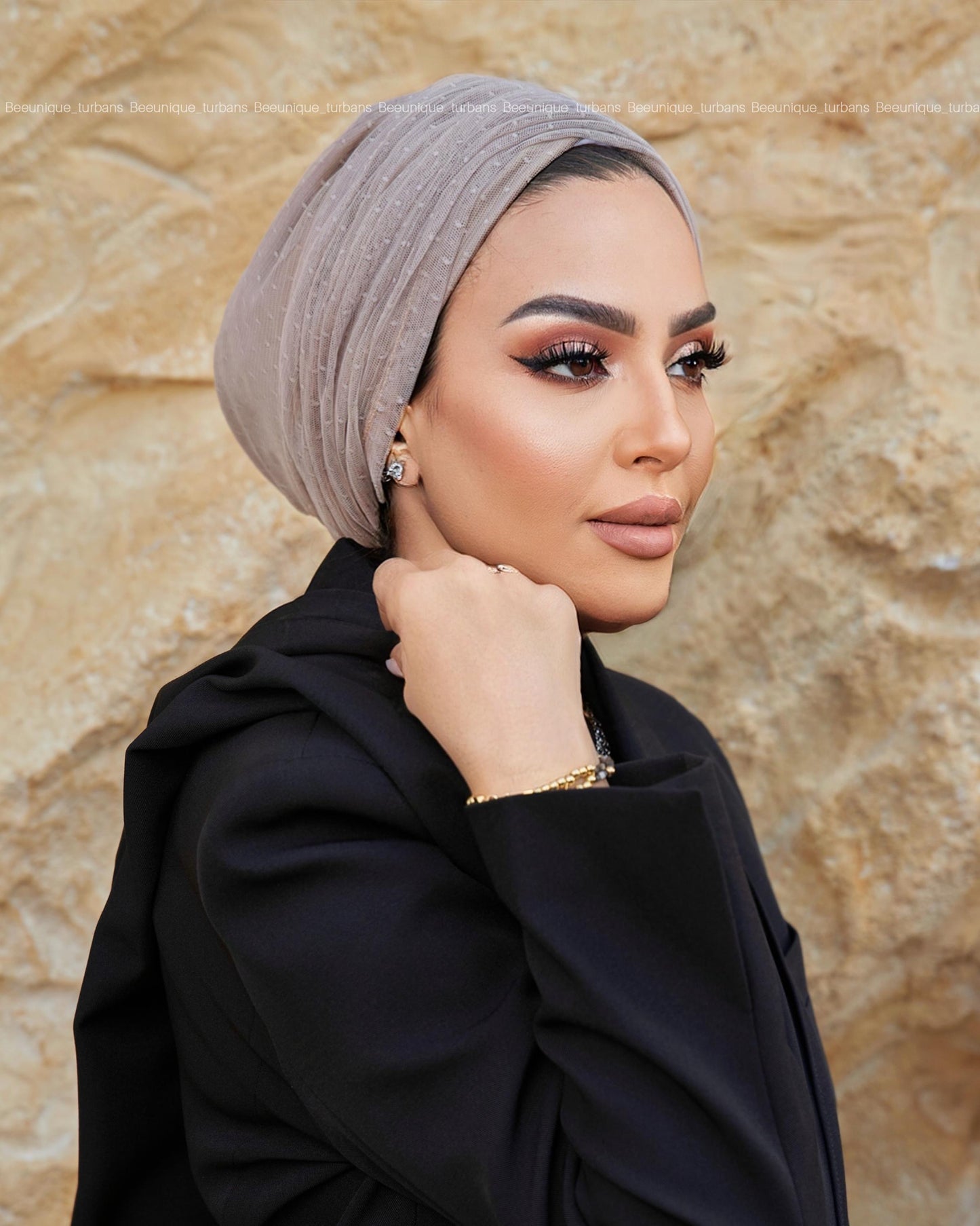 Draped tulle turban