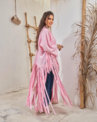Fringe kimono