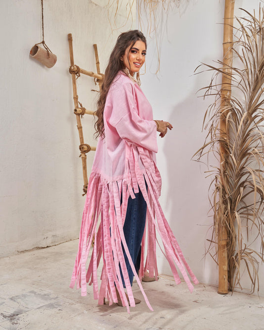 Fringe kimono