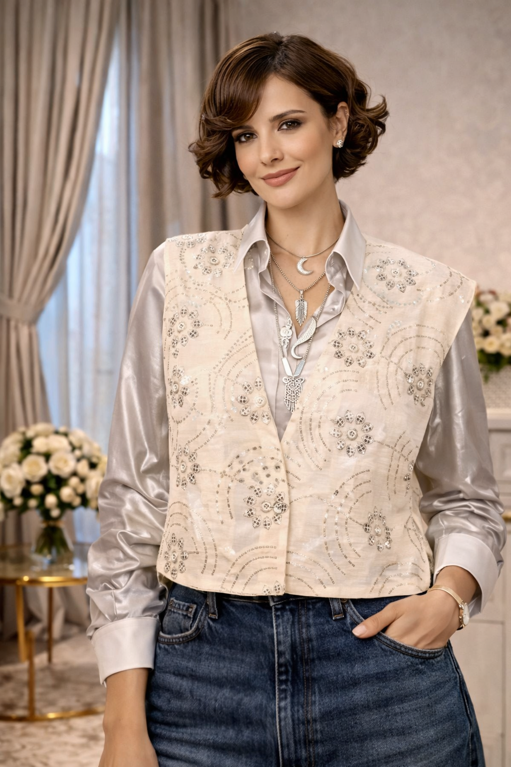 embroidered vest