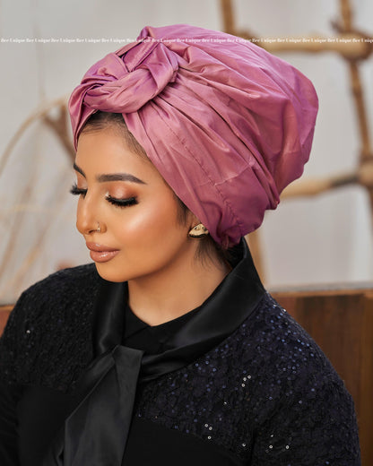 Double bow taffeta turban