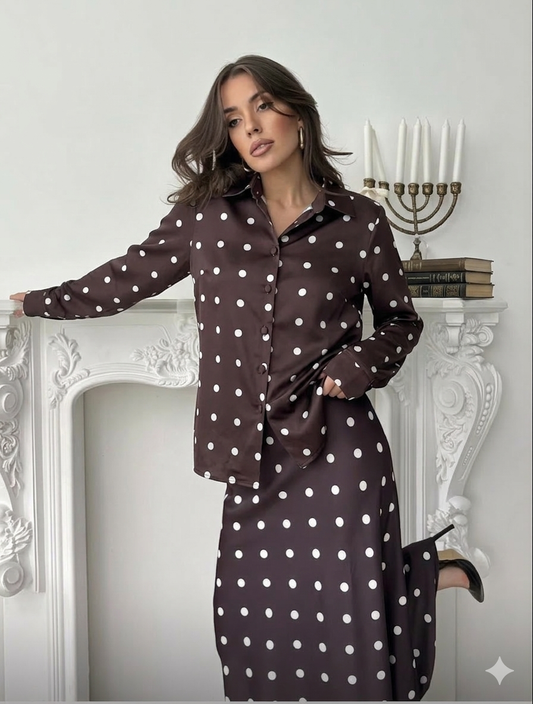 Polka dots satin  turkish set