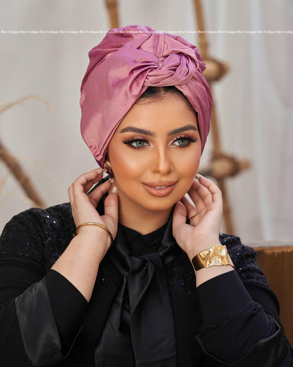 Double bow taffeta turban