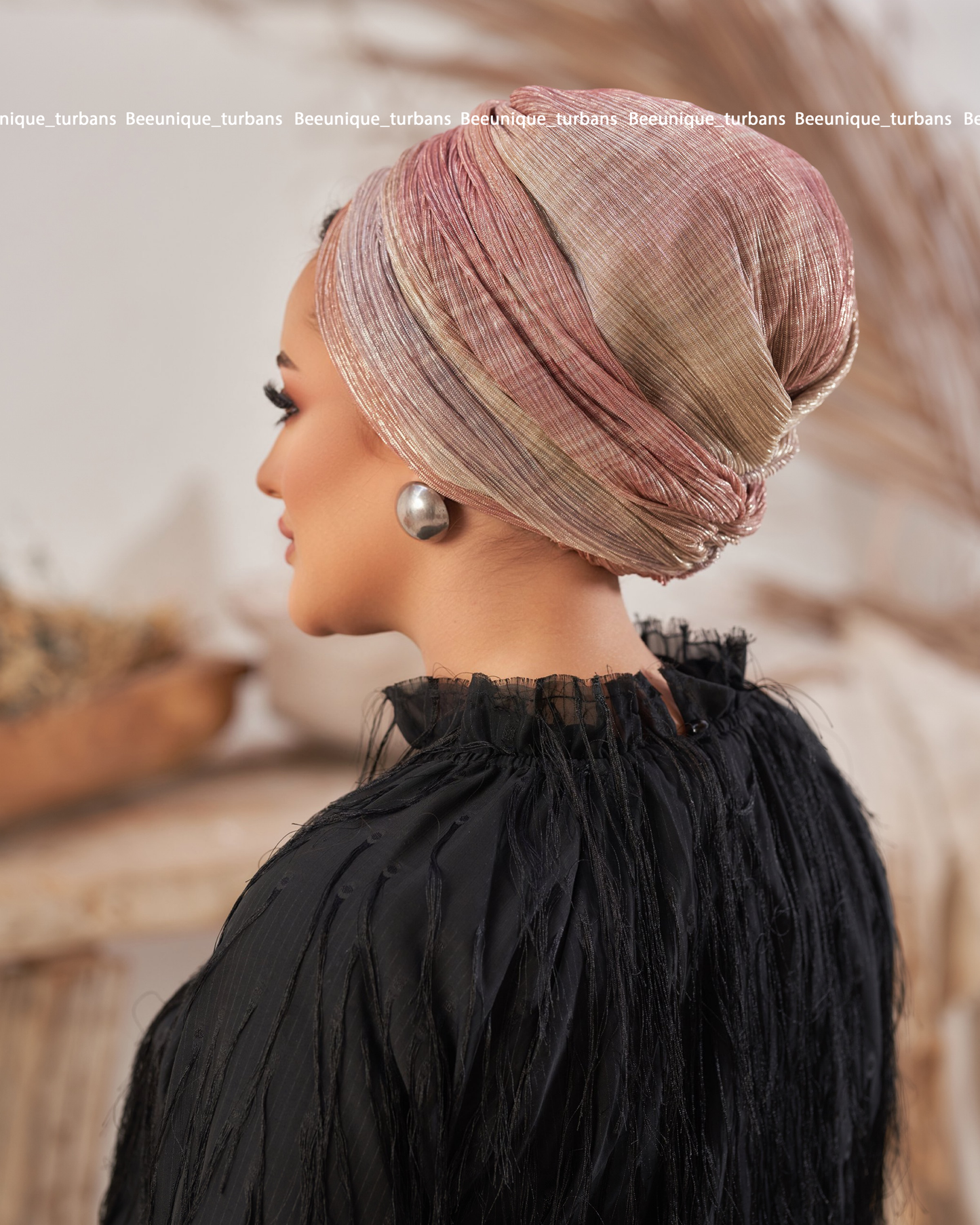 Draped soirée turban