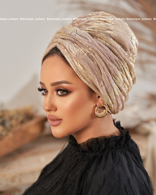 Draped soirée turban