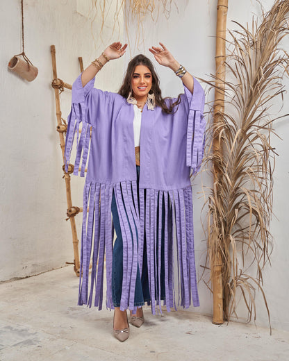 Fringe kimono