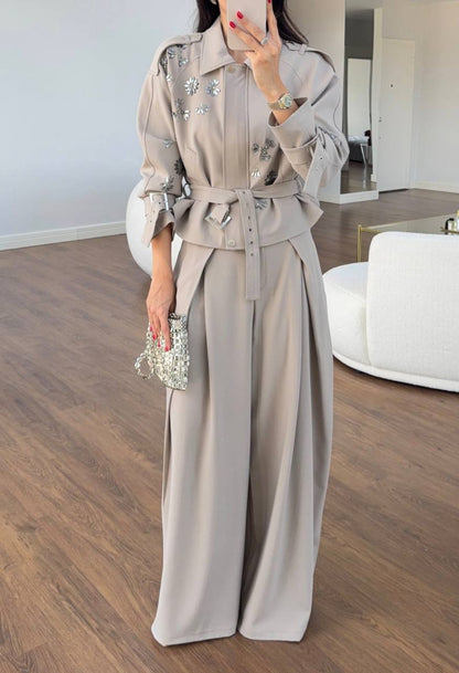 Embellished Taupe Set