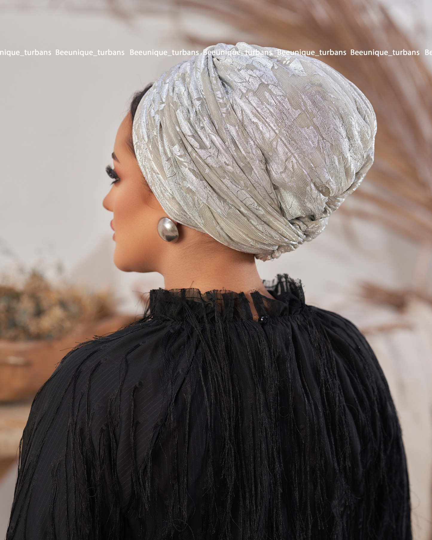 Draped soirée turban