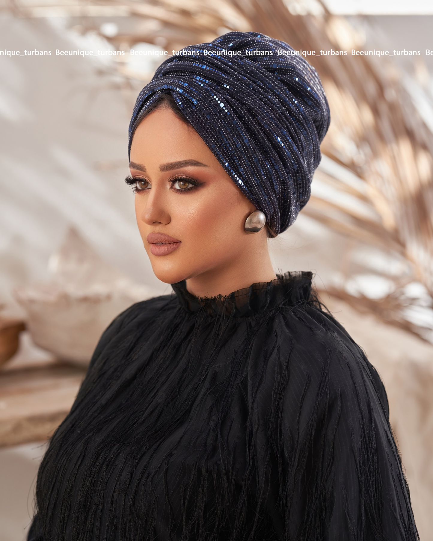 Draped soirée turban