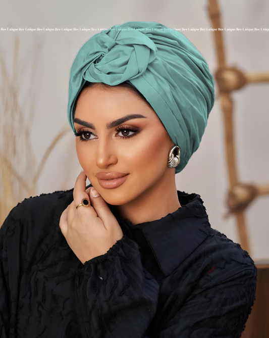 Double bow taffeta turban