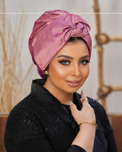 Double bow taffeta turban
