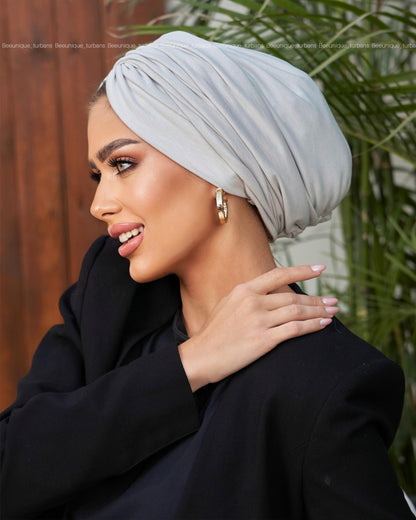 Draped cotton turban