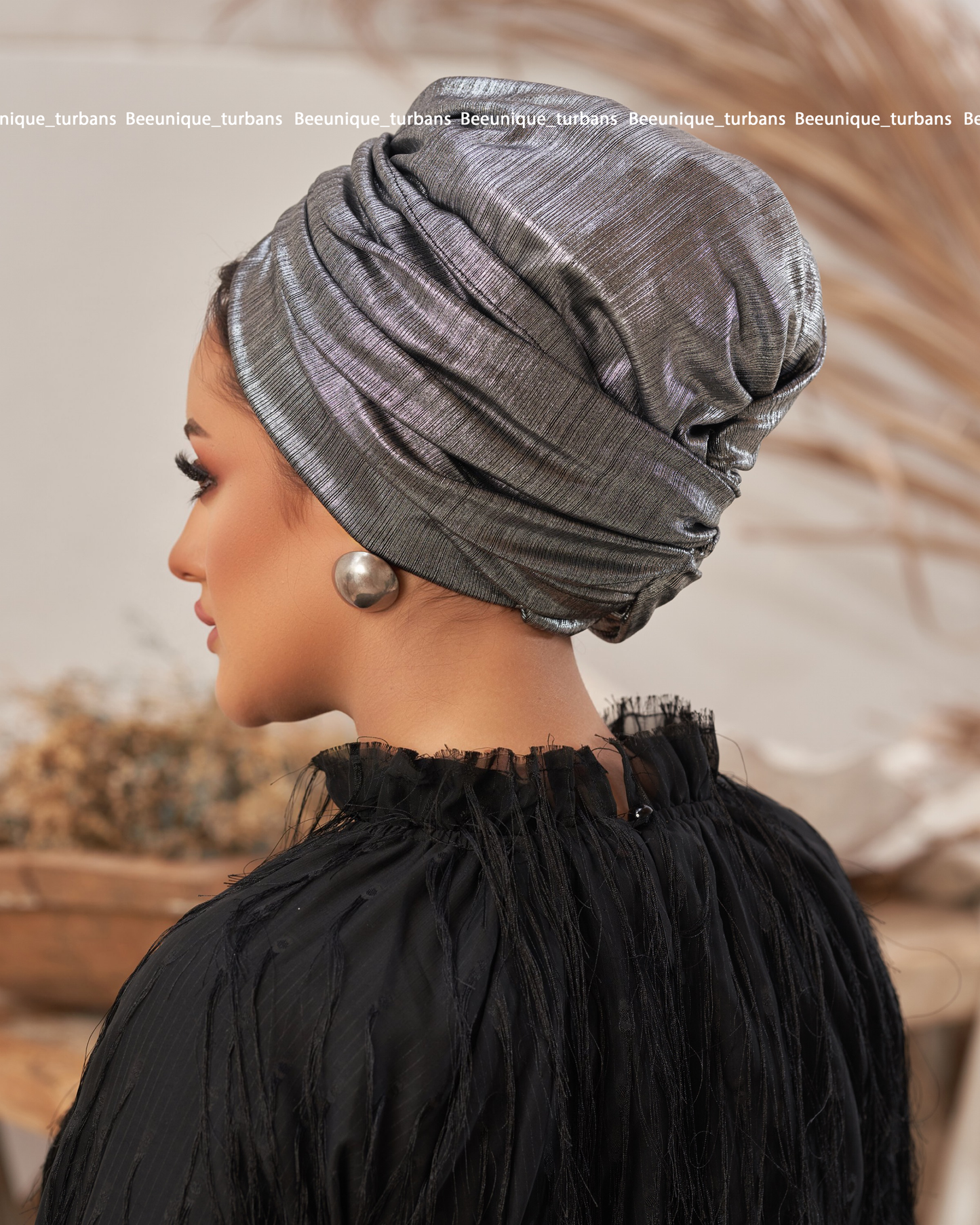 Draped soirée turban