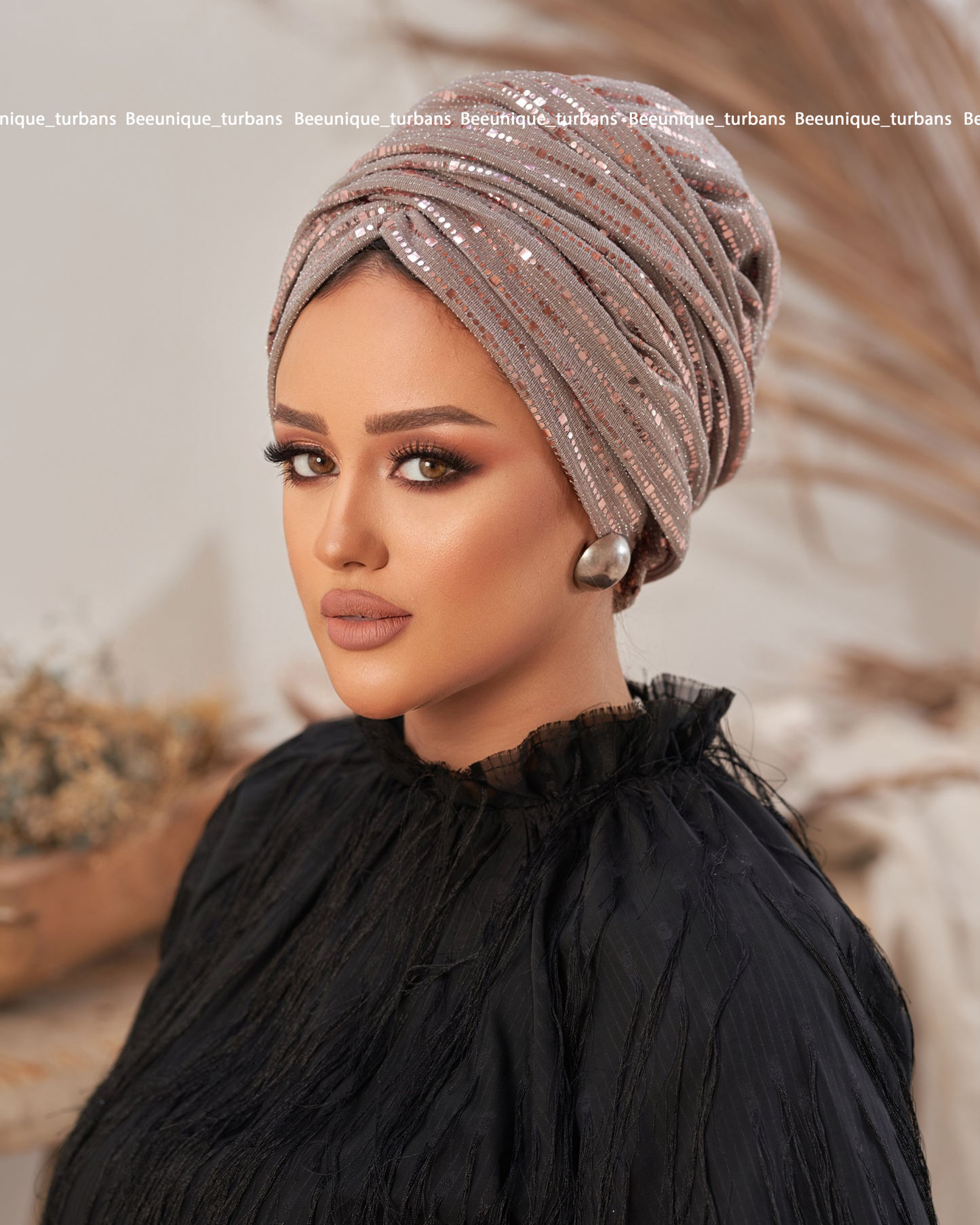 Draped soirée turban