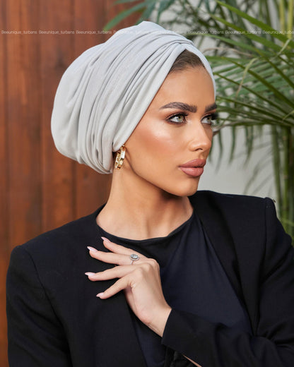 Draped cotton turban