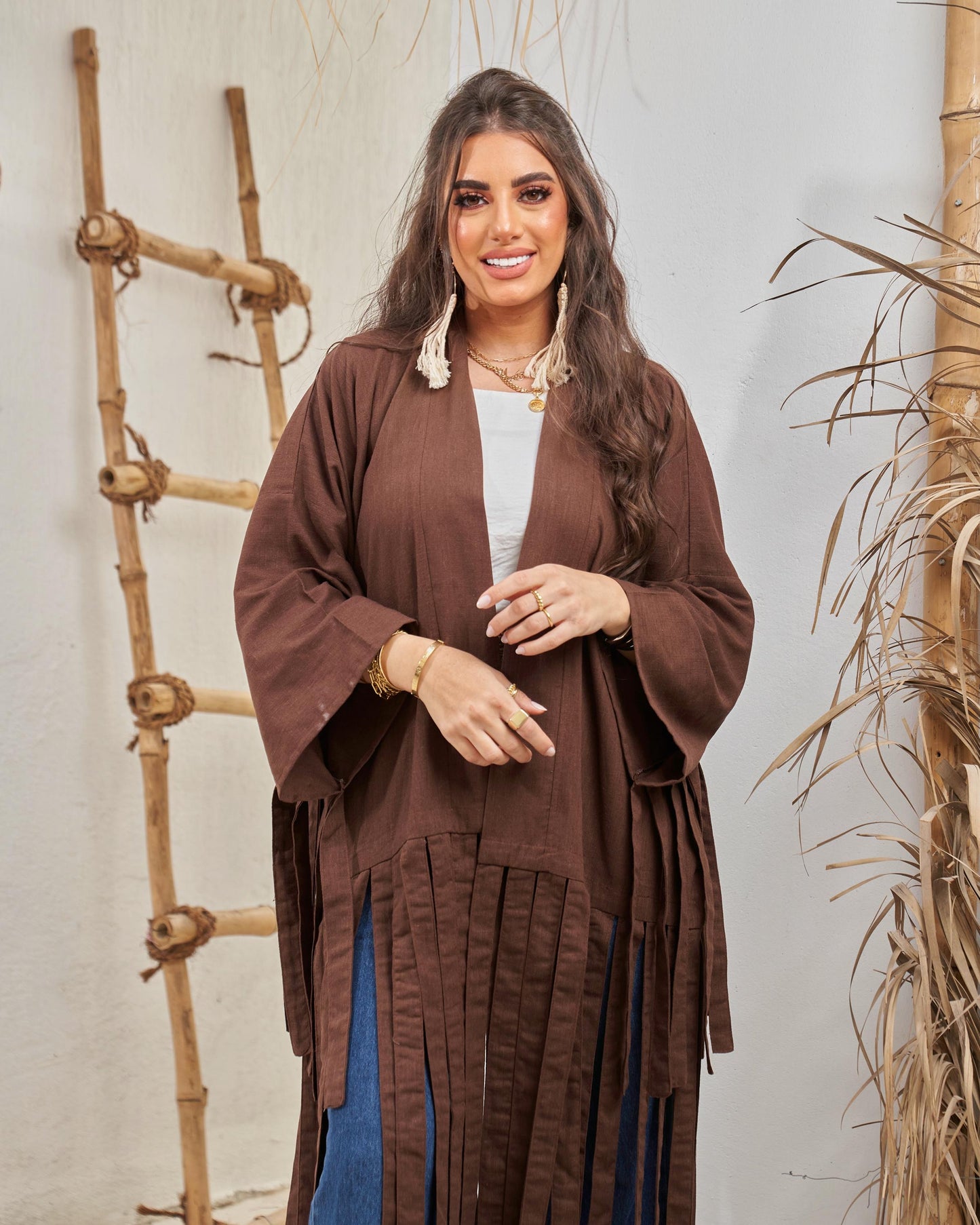 Fringe kimono