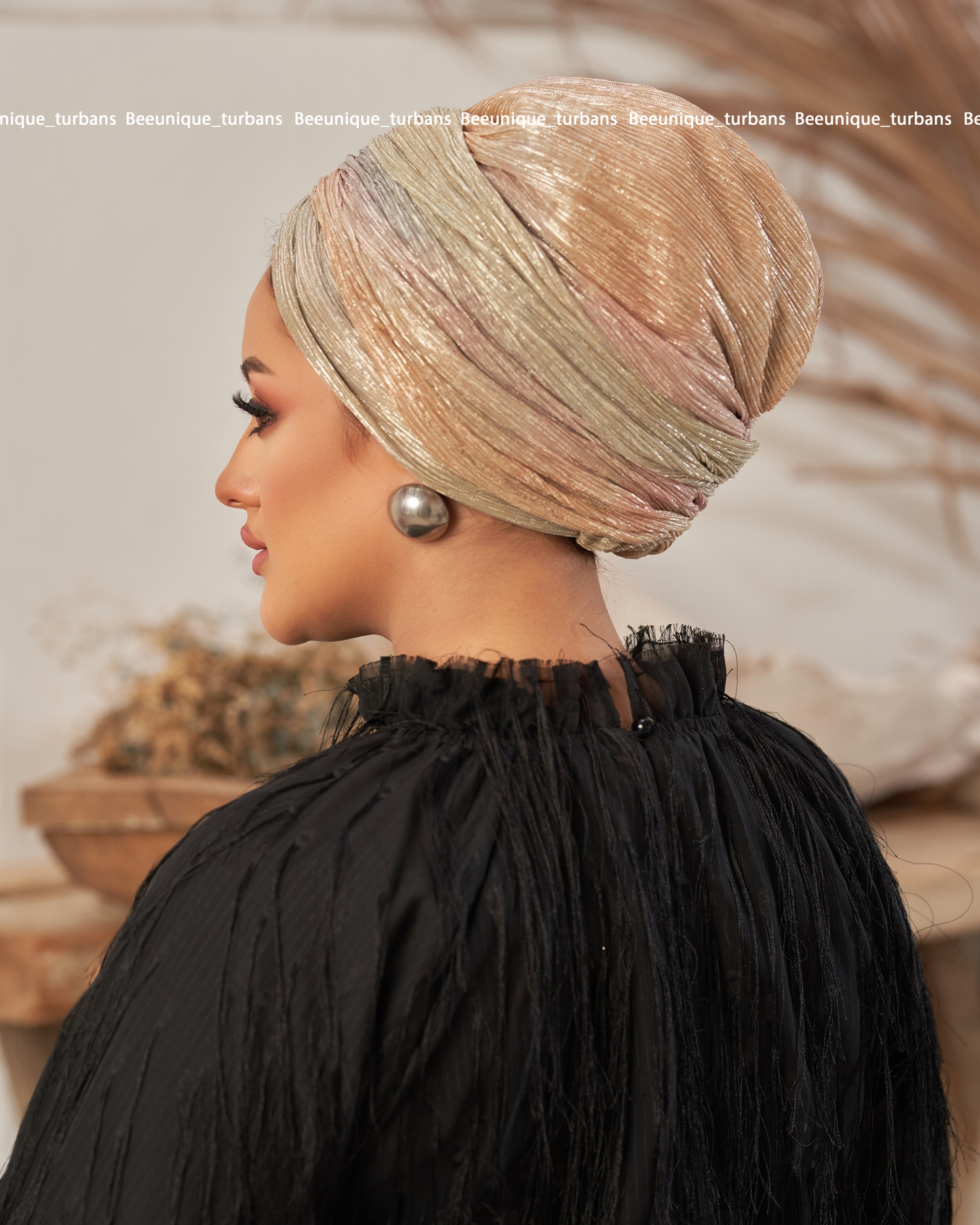 Draped soirée turban