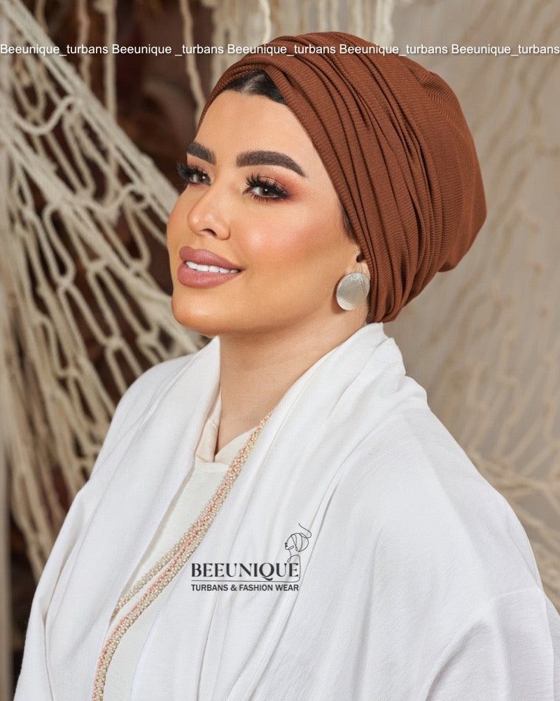 Draped Turban - Brown