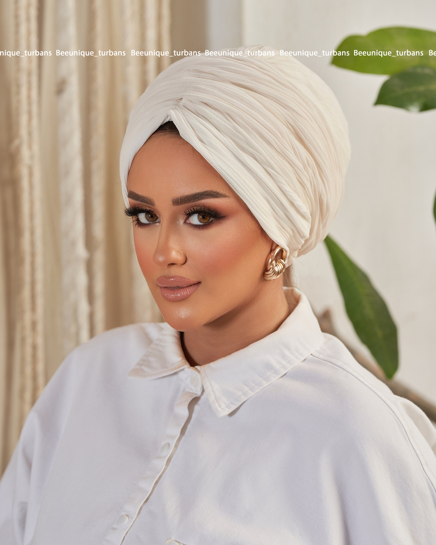 Draped chiffon turban