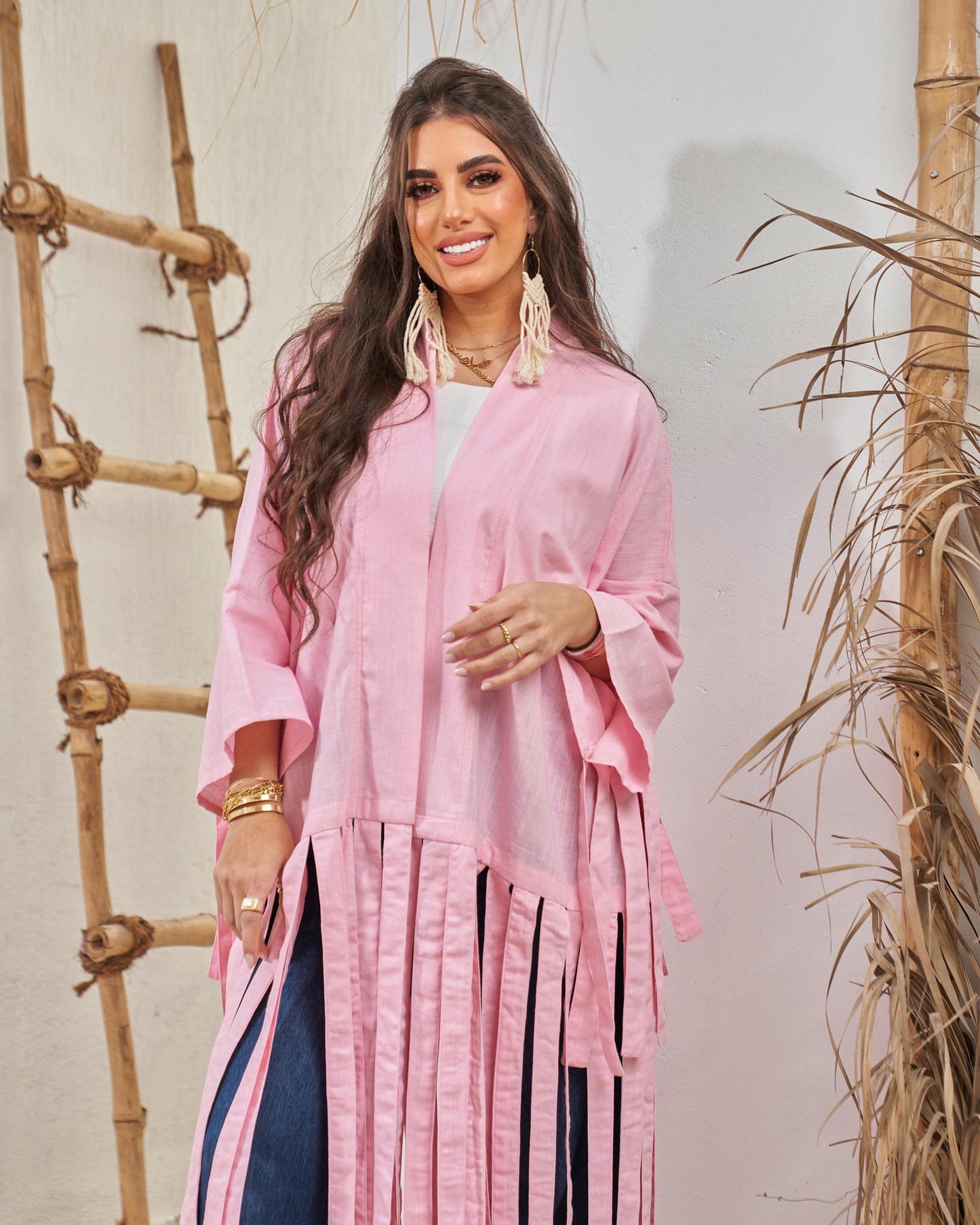 Fringe kimono