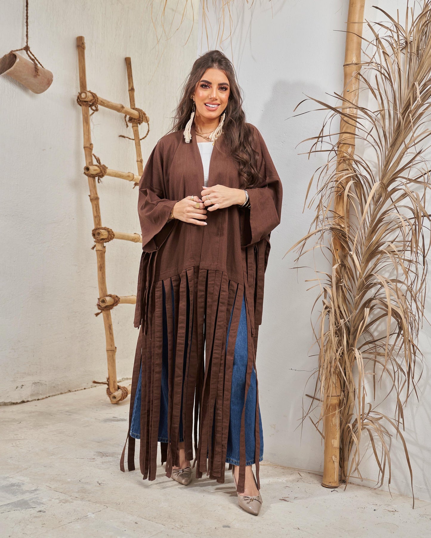 Fringe kimono