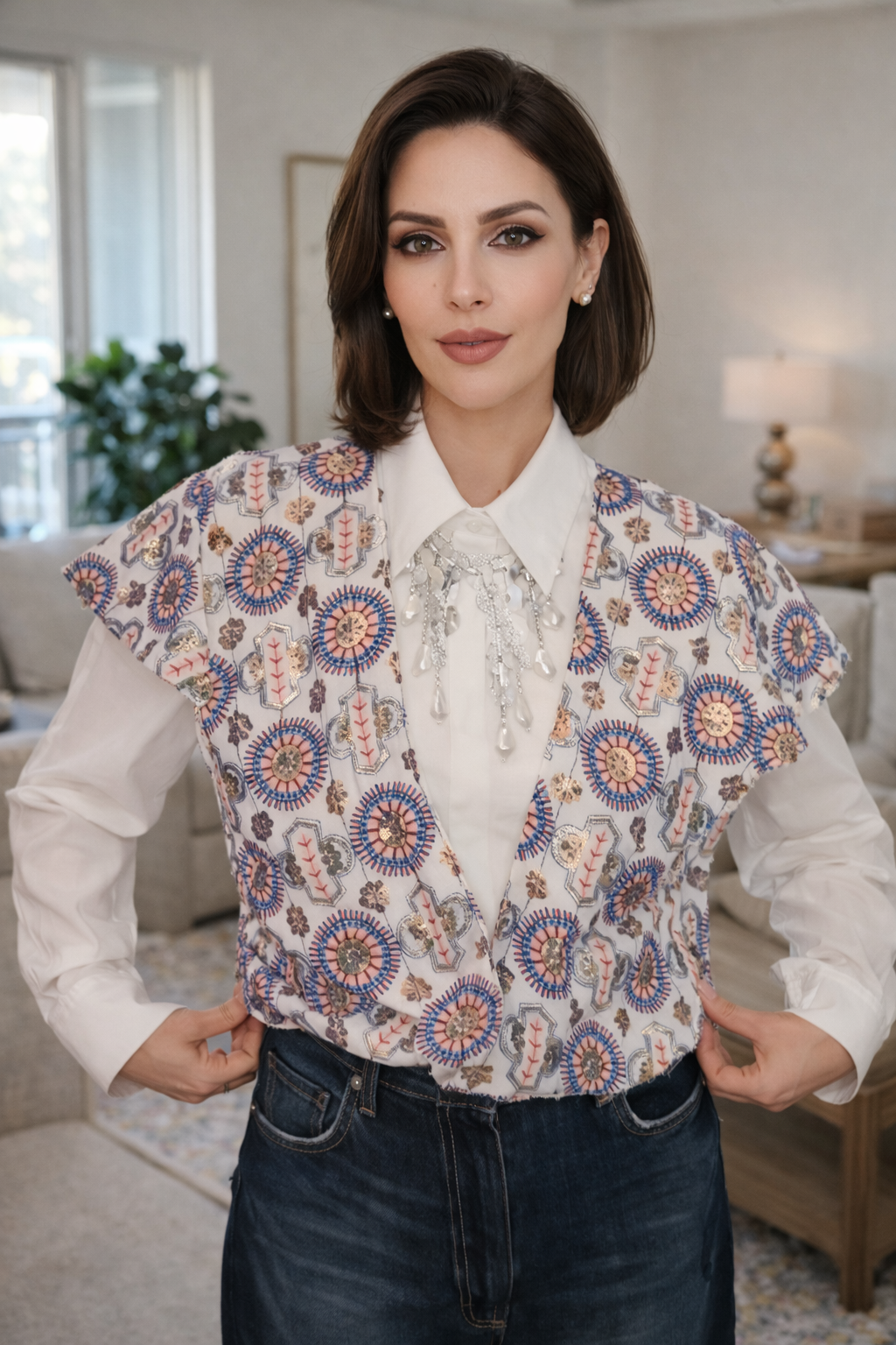 embroidered vest